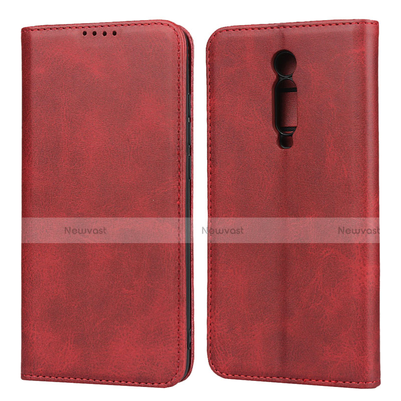 Leather Case Stands Flip Cover Holder for Xiaomi Redmi K20 Pro Red