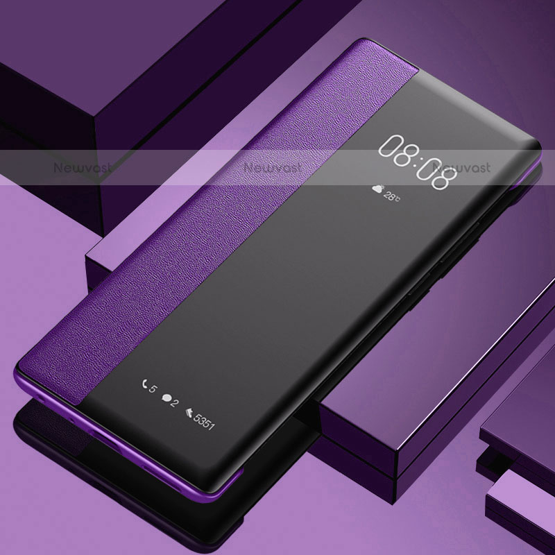 Leather Case Stands Flip Cover Holder for Xiaomi Redmi K70E 5G Purple