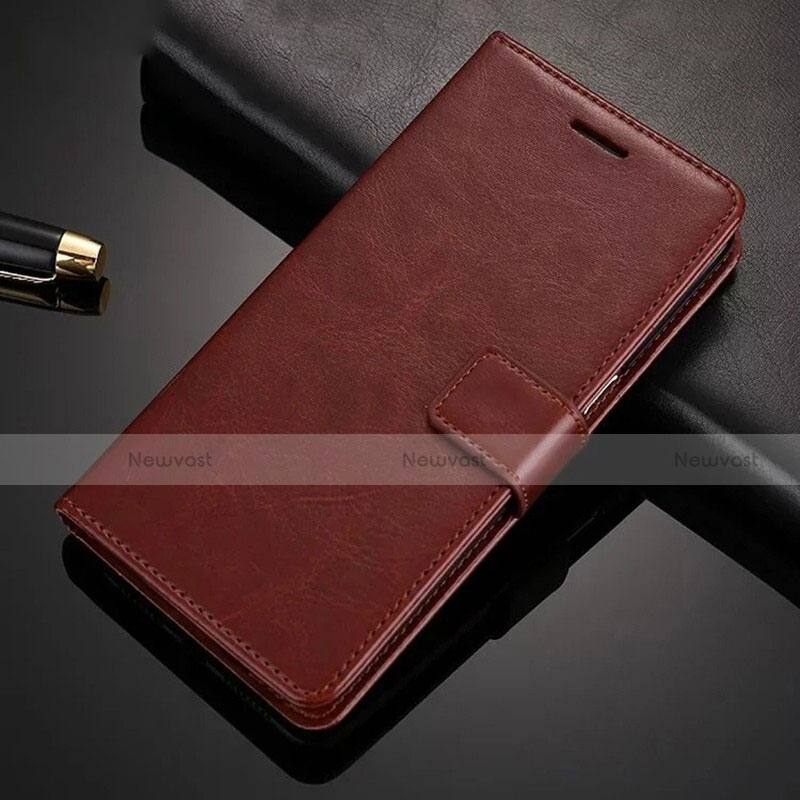 Leather Case Stands Flip Cover Holder for Xiaomi Redmi Note 8 Pro Brown