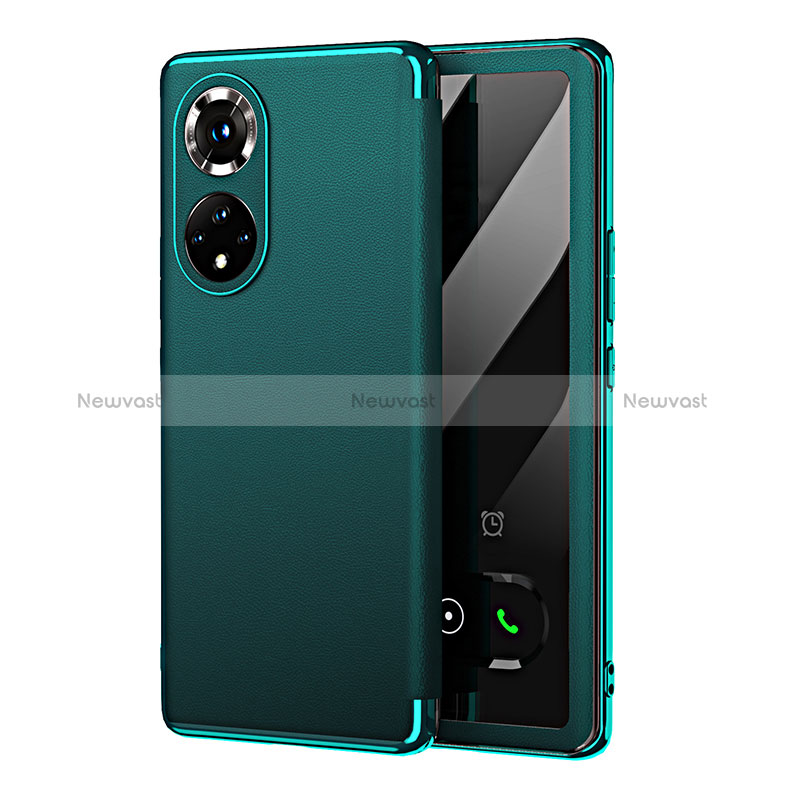 Leather Case Stands Flip Cover Holder GS1 for Huawei Honor 50 Pro 5G Green