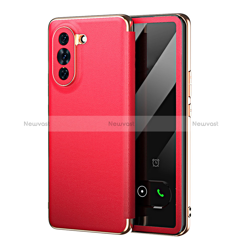 Leather Case Stands Flip Cover Holder GS1 for Huawei Nova 10 Red