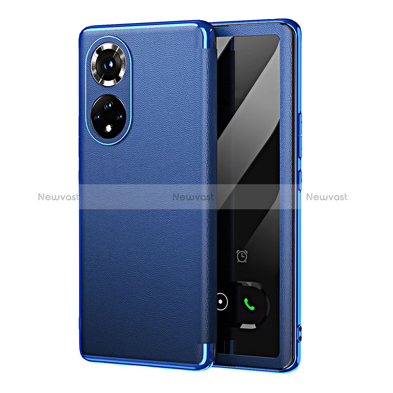 Leather Case Stands Flip Cover Holder GS1 for Huawei Nova 9 Pro Blue