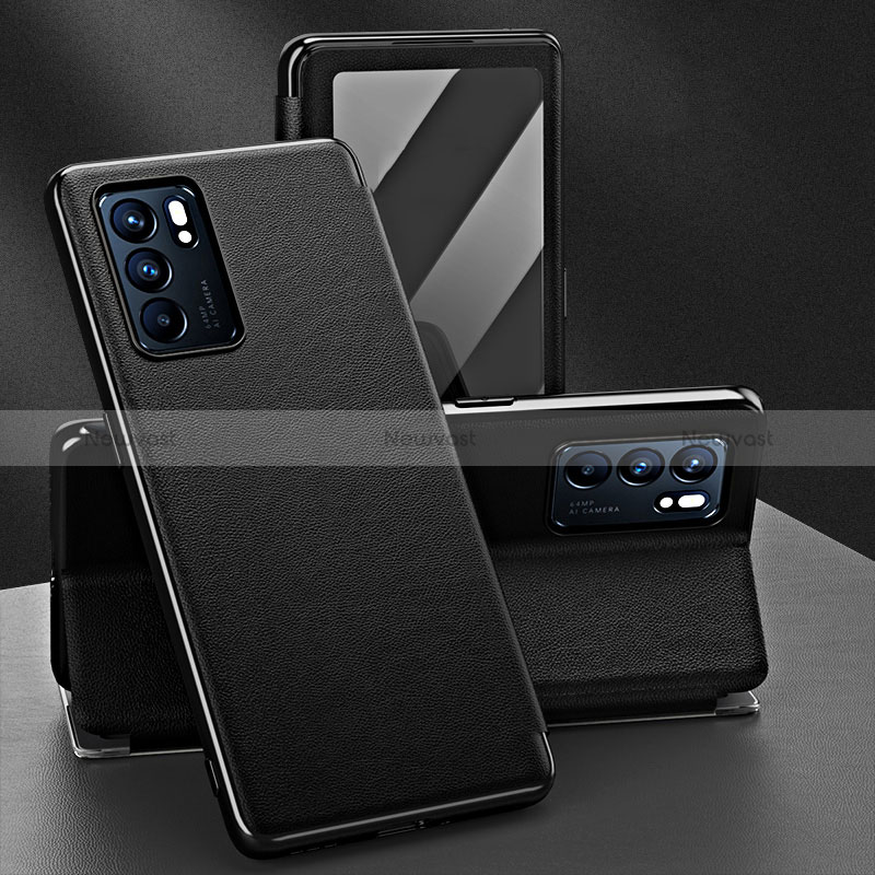 Leather Case Stands Flip Cover Holder GS1 for Oppo Reno6 5G