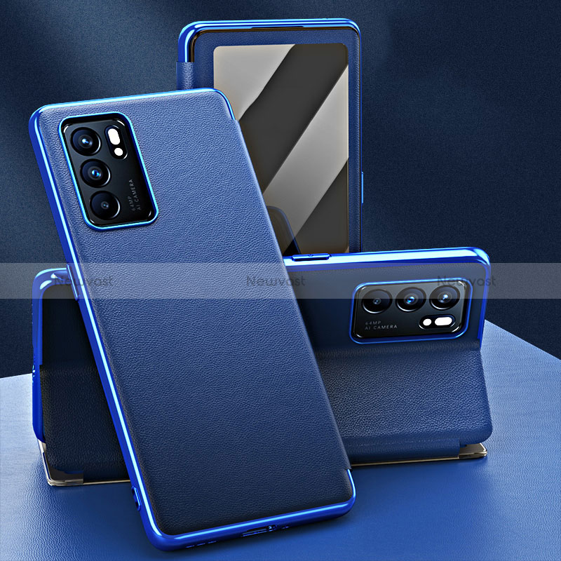 Leather Case Stands Flip Cover Holder GS1 for Oppo Reno6 5G