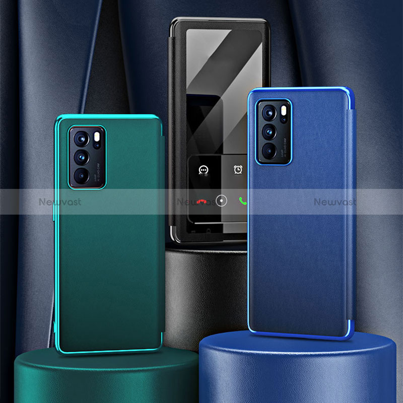 Leather Case Stands Flip Cover Holder GS1 for Oppo Reno6 5G