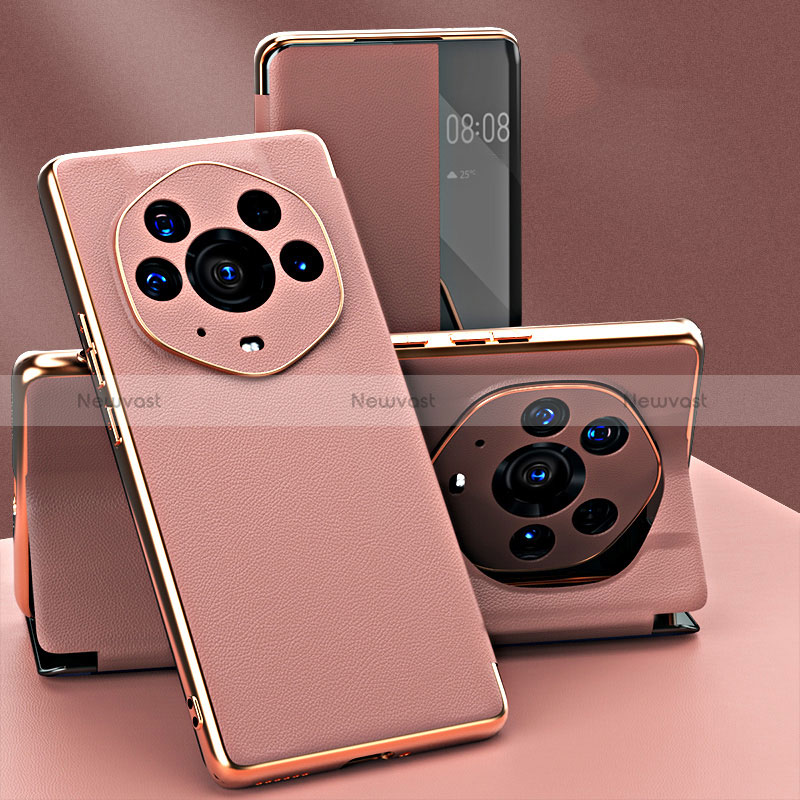 Leather Case Stands Flip Cover Holder GS2 for Huawei Honor Magic3 Pro+ Plus 5G Rose Gold