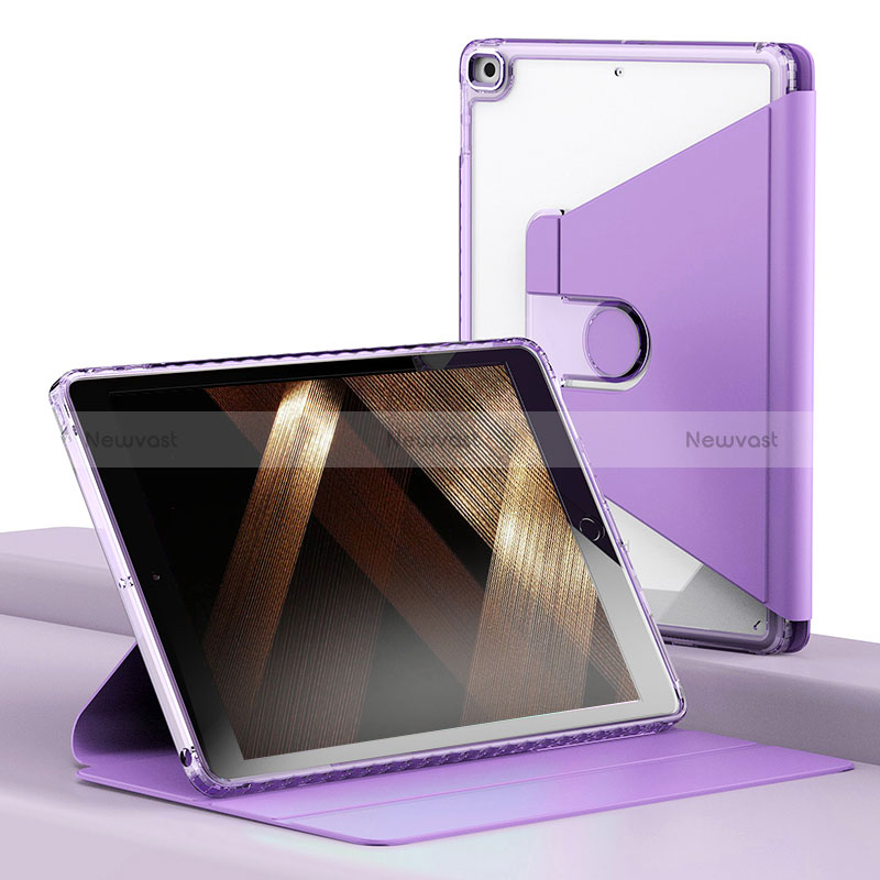 Leather Case Stands Flip Cover Holder H01 for Apple iPad 10.2 (2019) Clove Purple