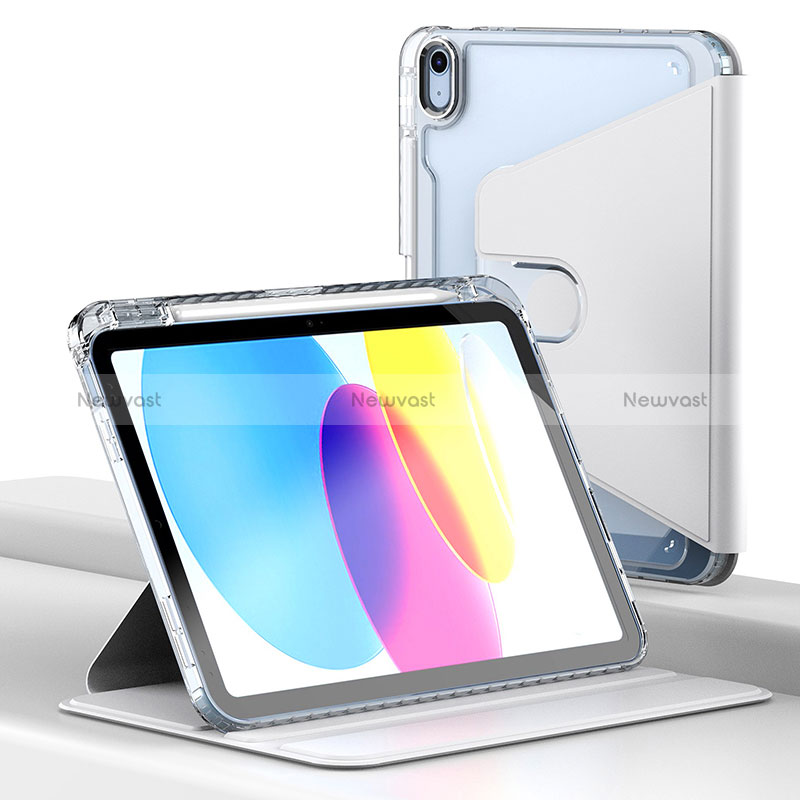 Leather Case Stands Flip Cover Holder H01 for Apple iPad 10.9 (2022) White