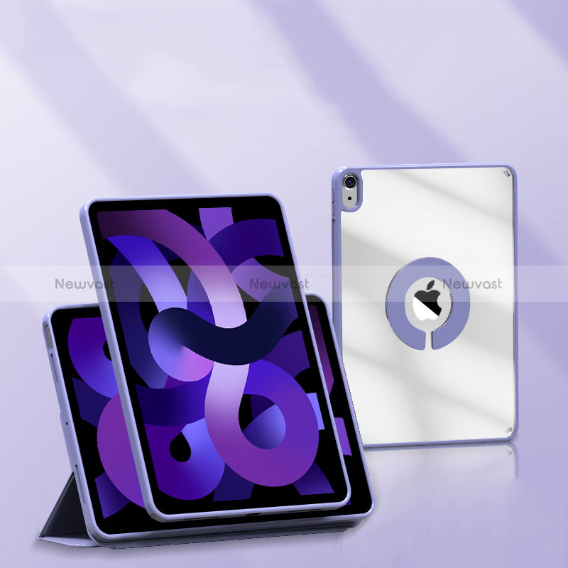 Leather Case Stands Flip Cover Holder H01 for Apple iPad Air 4 10.9 (2020) Purple