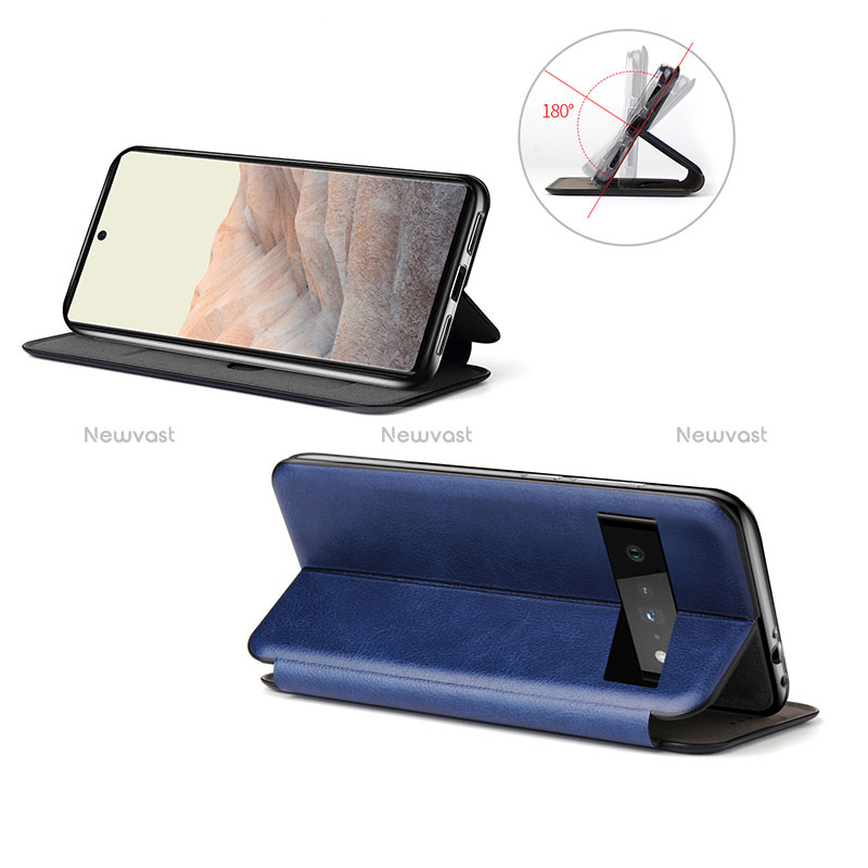 Leather Case Stands Flip Cover Holder H01D for Google Pixel 6 Pro 5G