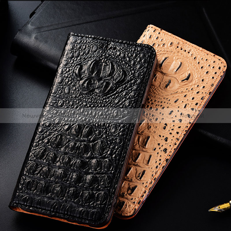 Leather Case Stands Flip Cover Holder H01P for HTC Desire 22 Pro 5G