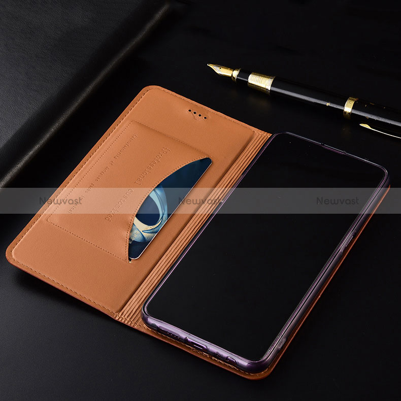 Leather Case Stands Flip Cover Holder H01P for Oppo A16s