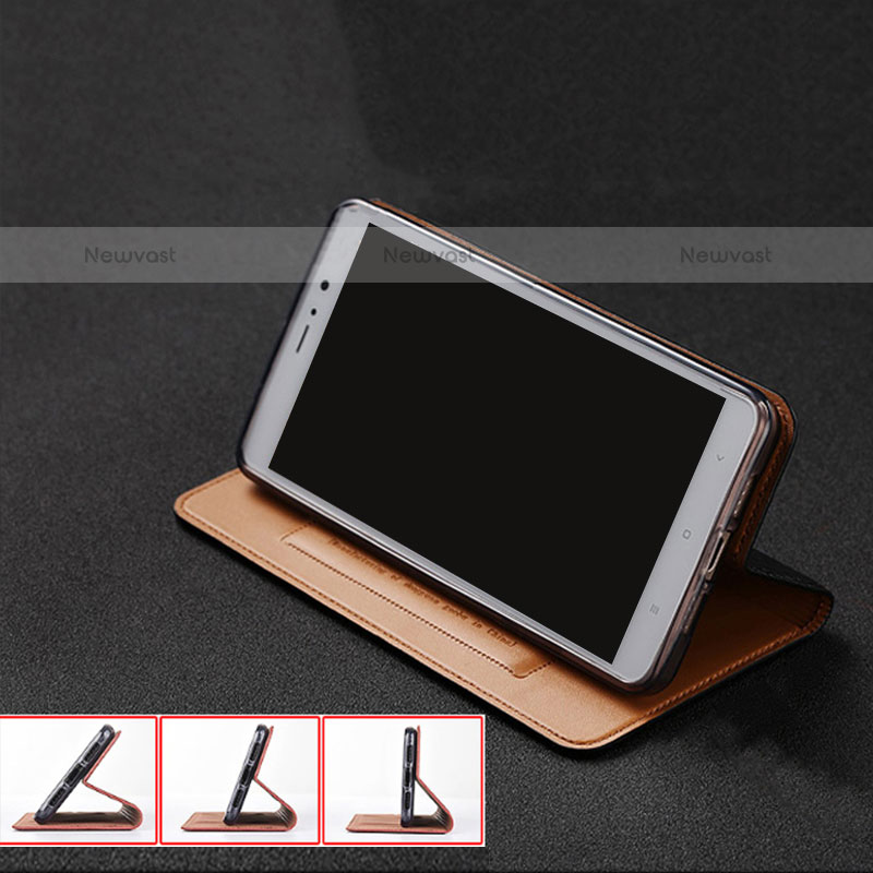 Leather Case Stands Flip Cover Holder H01P for Oppo A54 4G