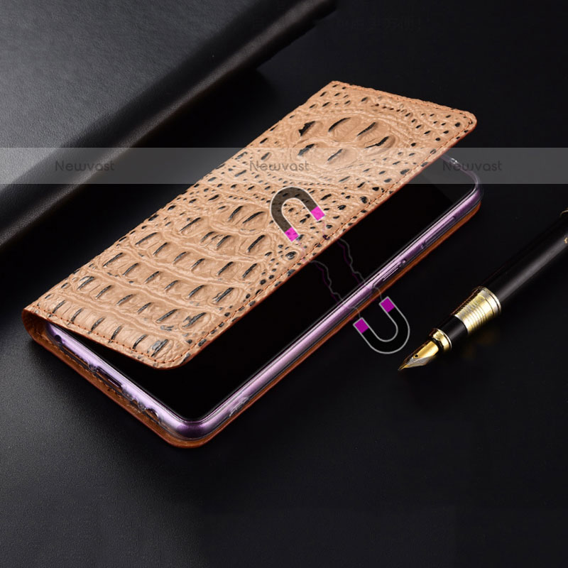 Leather Case Stands Flip Cover Holder H01P for Oppo A55 5G