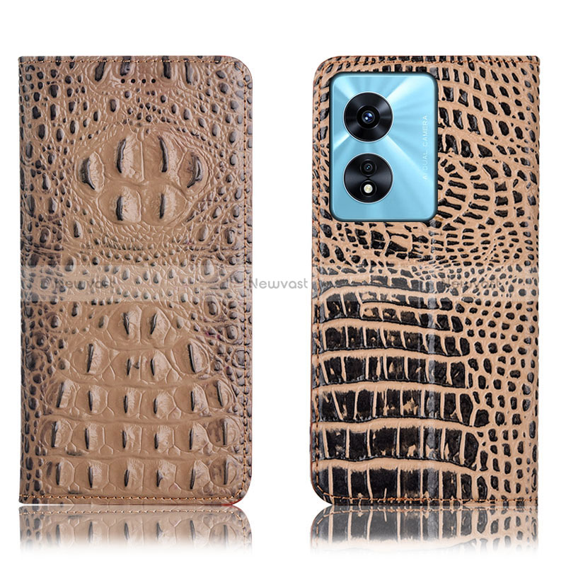 Leather Case Stands Flip Cover Holder H01P for Oppo Reno8 T 5G