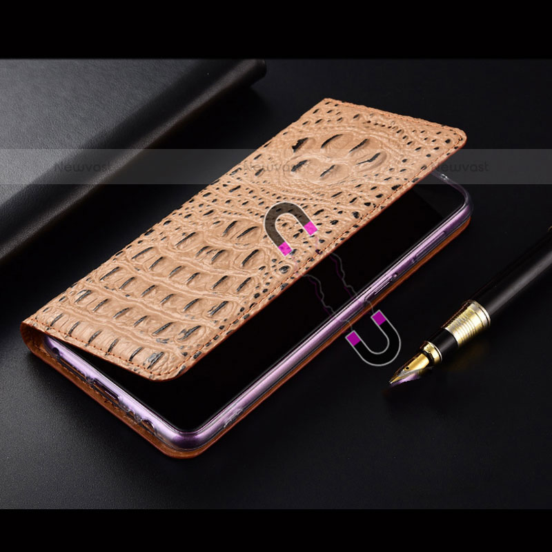 Leather Case Stands Flip Cover Holder H01P for Samsung Galaxy S21 Ultra 5G