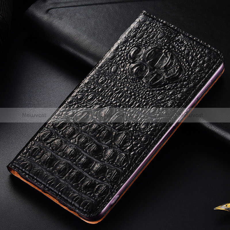 Leather Case Stands Flip Cover Holder H01P for Samsung Galaxy S24 Ultra 5G