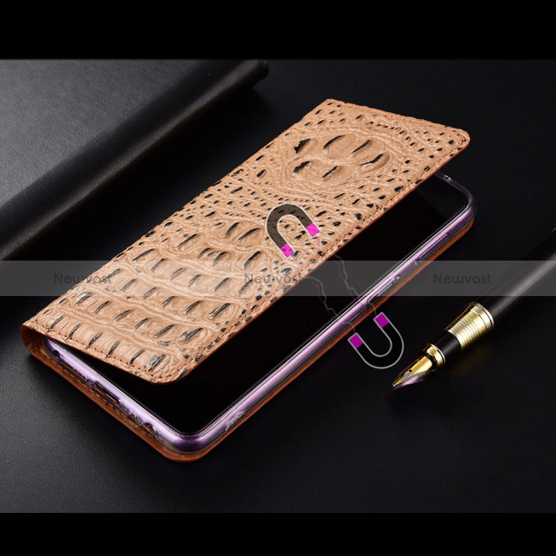 Leather Case Stands Flip Cover Holder H01P for Samsung Galaxy S24 Ultra 5G