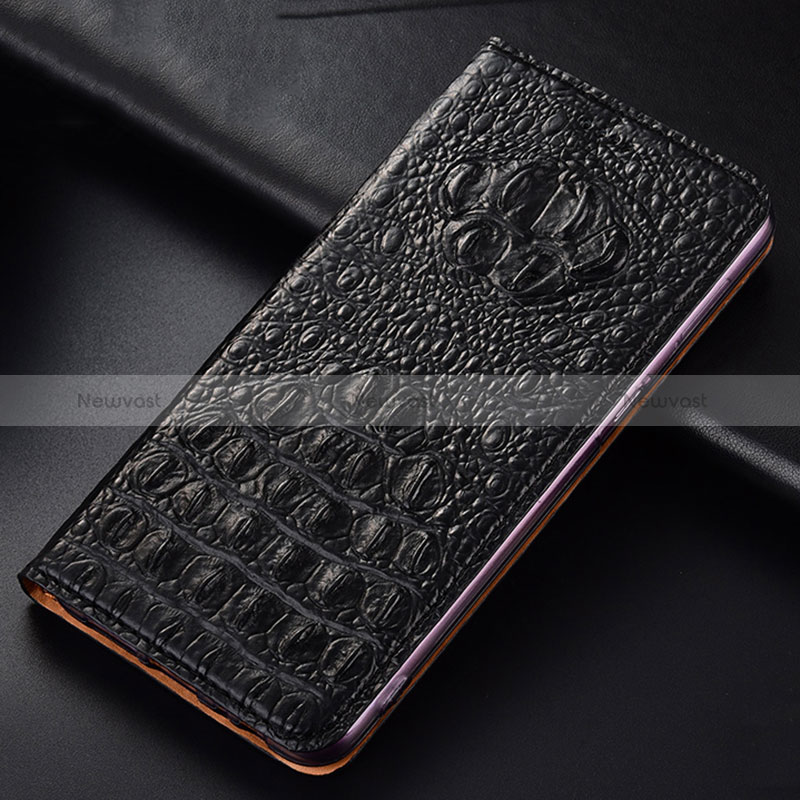 Leather Case Stands Flip Cover Holder H01P for Vivo V27e 5G