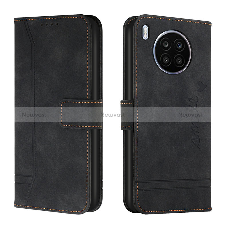 Leather Case Stands Flip Cover Holder H01X for Huawei Nova 8i Black