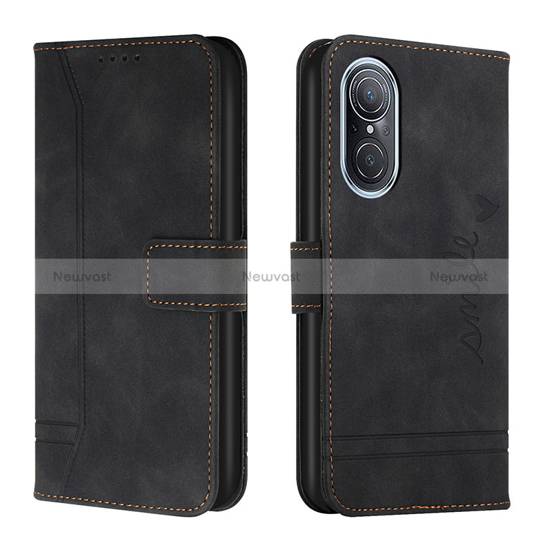 Leather Case Stands Flip Cover Holder H01X for Huawei Nova 9 SE Black