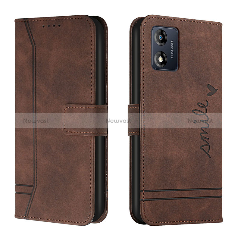 Leather Case Stands Flip Cover Holder H01X for Motorola Moto E13