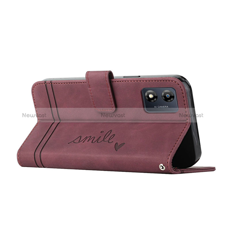 Leather Case Stands Flip Cover Holder H01X for Motorola Moto E13