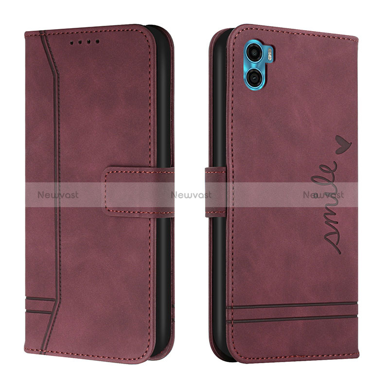 Leather Case Stands Flip Cover Holder H01X for Motorola Moto E22S