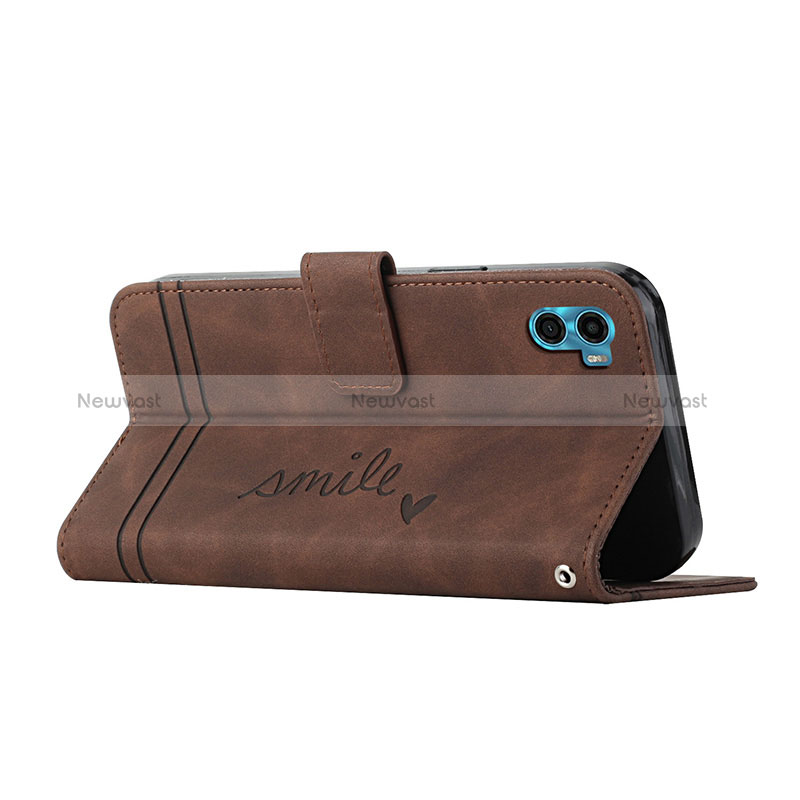 Leather Case Stands Flip Cover Holder H01X for Motorola Moto E22S