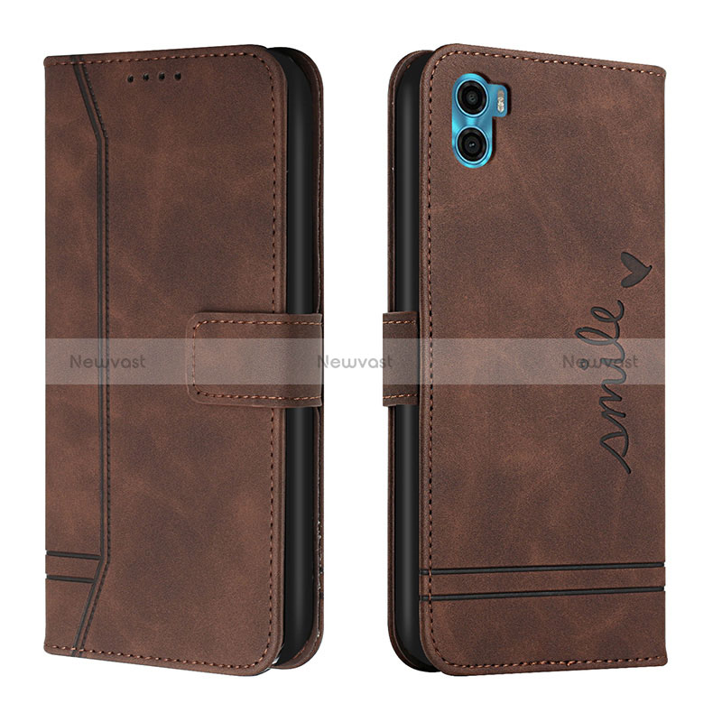 Leather Case Stands Flip Cover Holder H01X for Motorola Moto E32 India