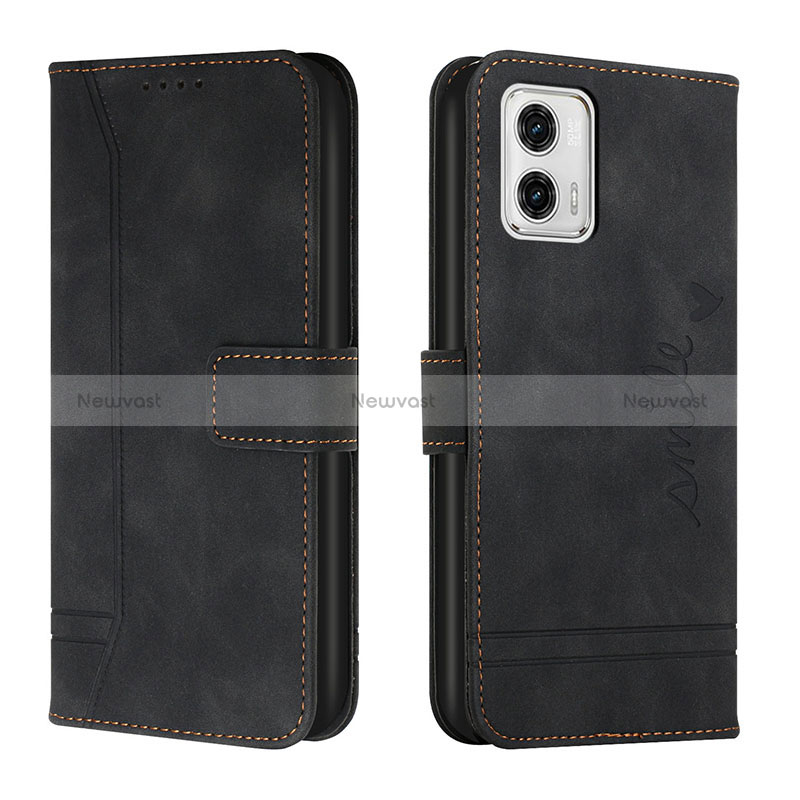 Leather Case Stands Flip Cover Holder H01X for Motorola Moto G73 5G