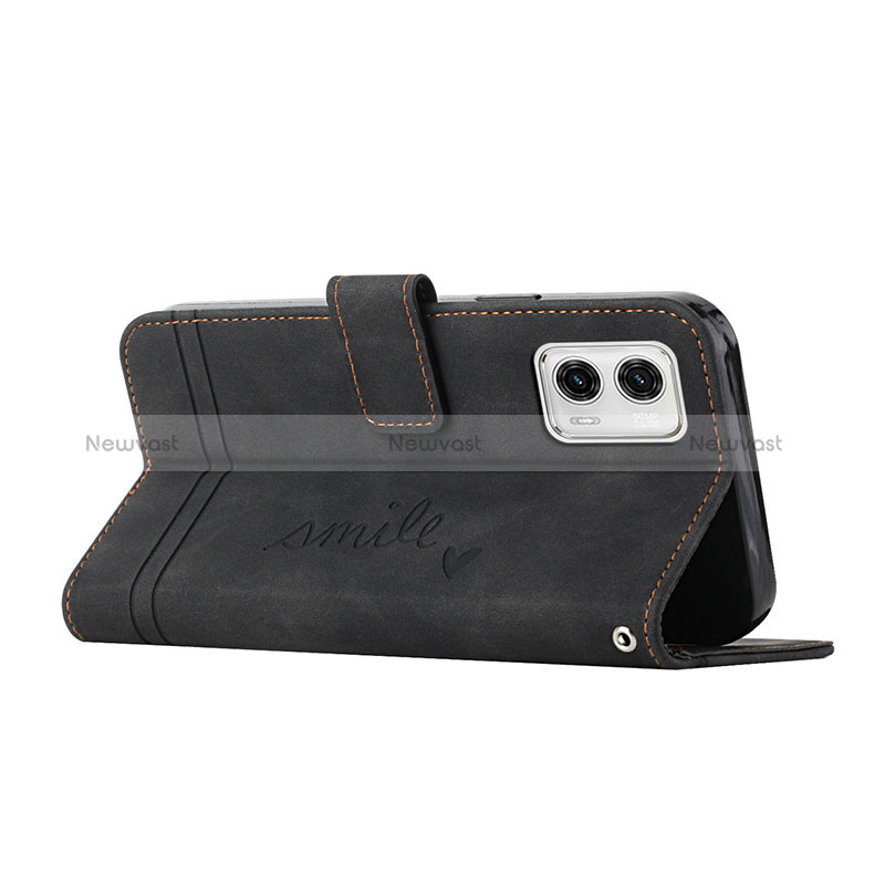Leather Case Stands Flip Cover Holder H01X for Motorola Moto G73 5G