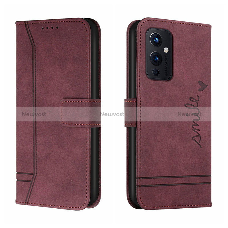 Leather Case Stands Flip Cover Holder H01X for OnePlus 9 5G