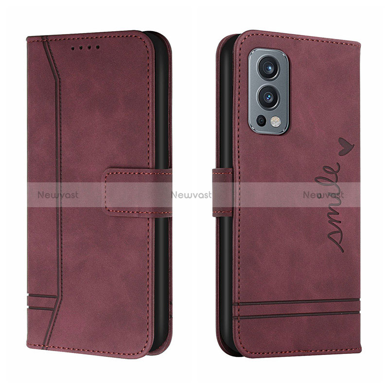 Leather Case Stands Flip Cover Holder H01X for OnePlus Nord 2 5G