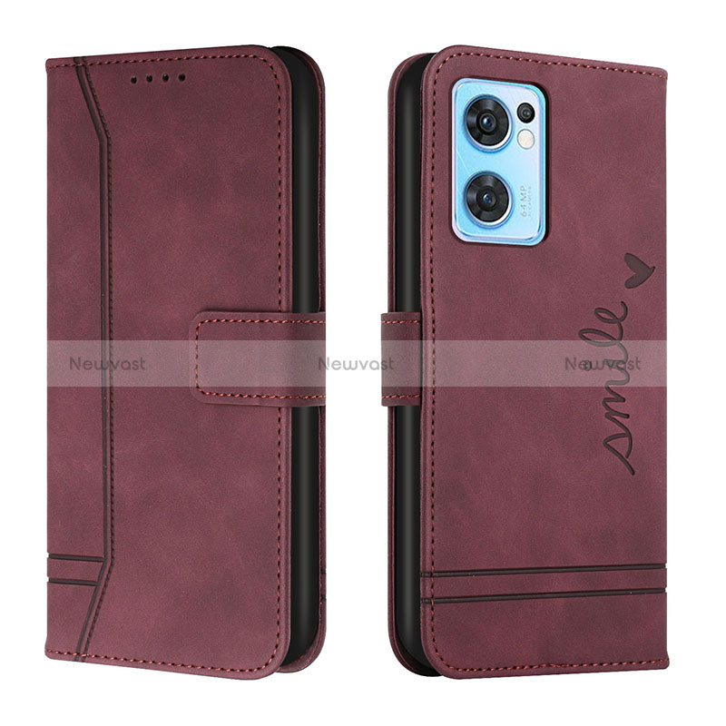 Leather Case Stands Flip Cover Holder H01X for OnePlus Nord CE 2 5G