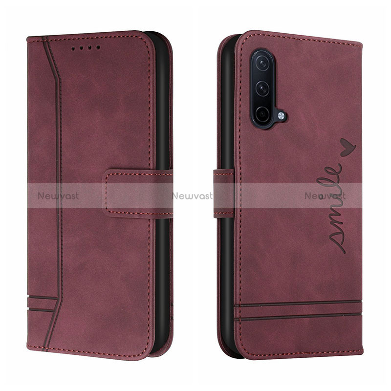 Leather Case Stands Flip Cover Holder H01X for OnePlus Nord CE 5G