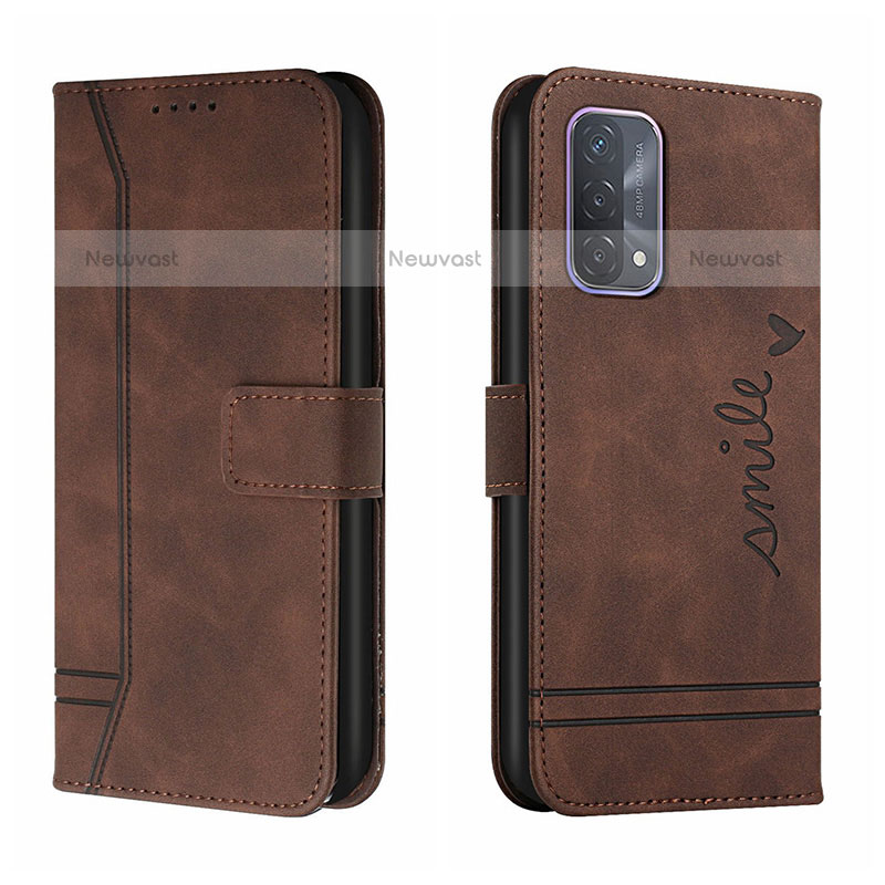 Leather Case Stands Flip Cover Holder H01X for Oppo A74 4G