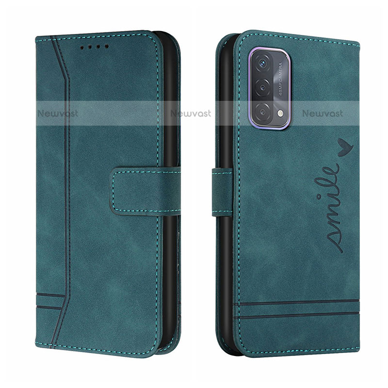 Leather Case Stands Flip Cover Holder H01X for Oppo A74 4G