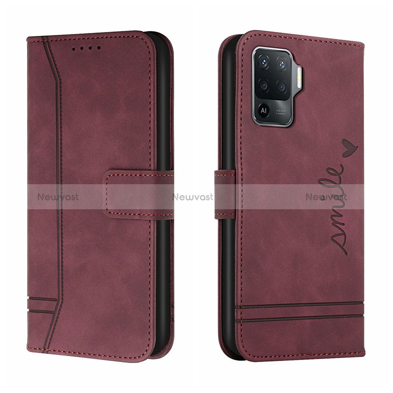 Leather Case Stands Flip Cover Holder H01X for Oppo Reno5 F