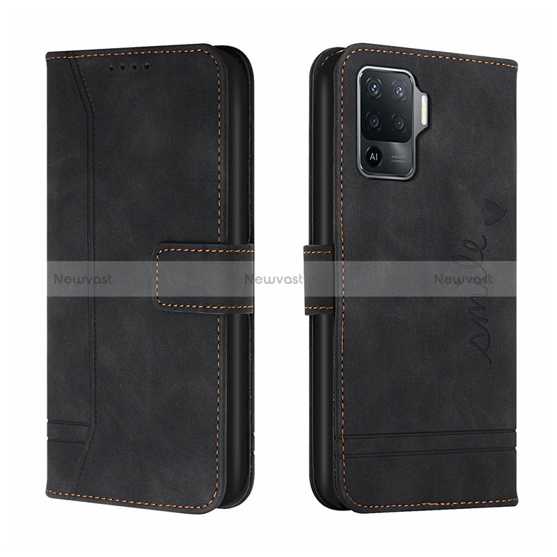 Leather Case Stands Flip Cover Holder H01X for Oppo Reno5 Lite