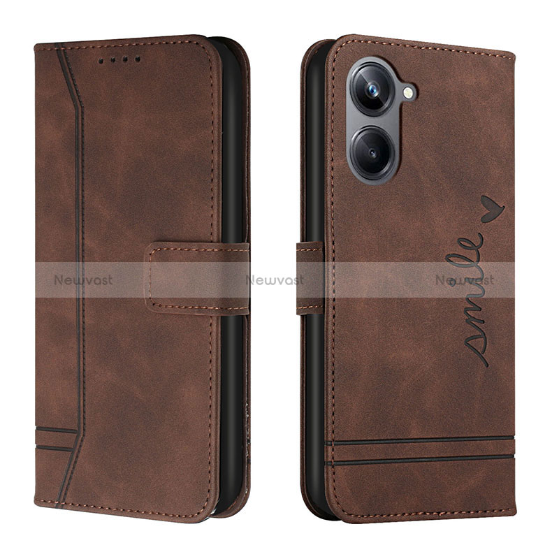 Leather Case Stands Flip Cover Holder H01X for Realme 10 Pro 5G