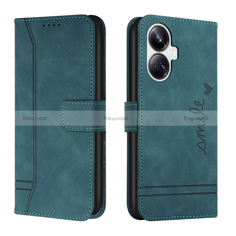 Leather Case Stands Flip Cover Holder H01X for Realme 10 Pro+ Plus 5G