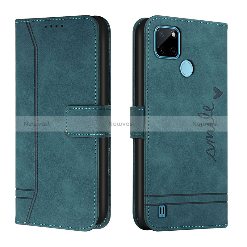 Leather Case Stands Flip Cover Holder H01X for Realme C21Y