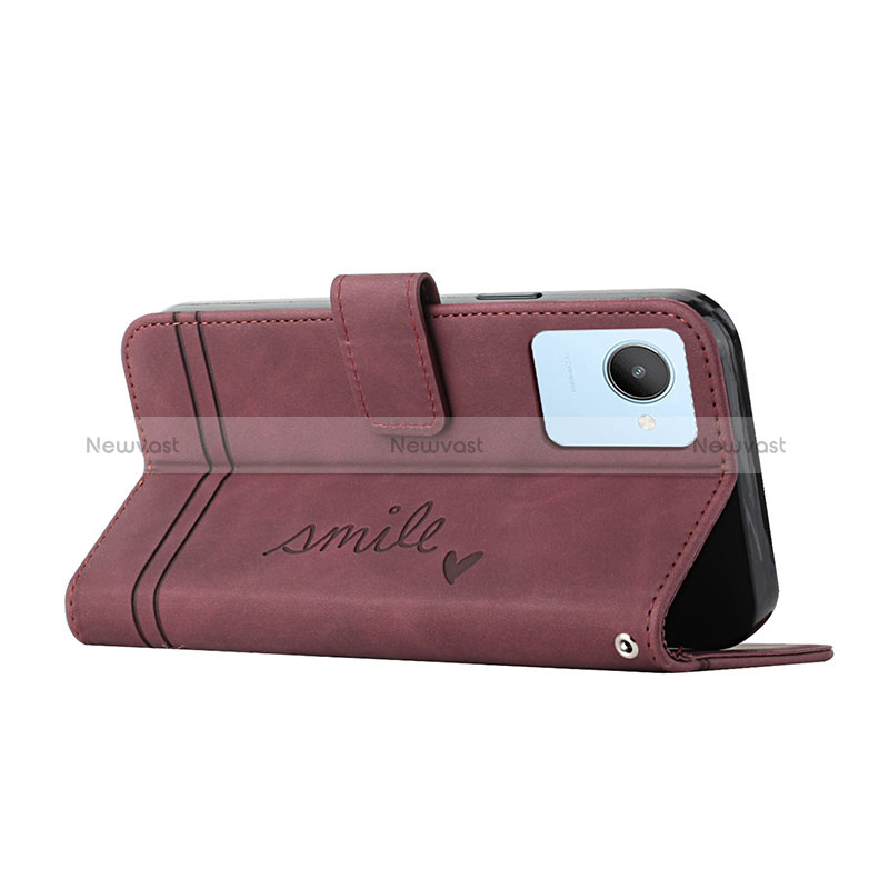 Leather Case Stands Flip Cover Holder H01X for Realme C30