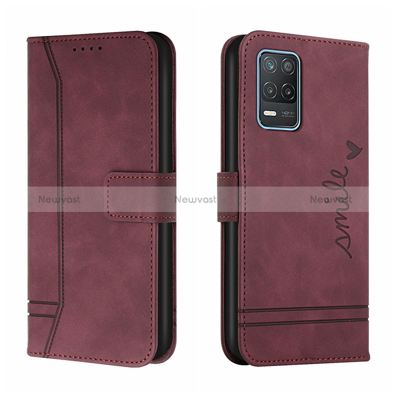 Leather Case Stands Flip Cover Holder H01X for Realme Narzo 30 5G