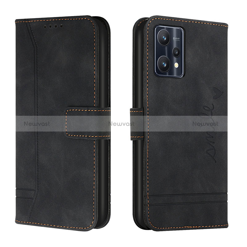 Leather Case Stands Flip Cover Holder H01X for Realme Narzo 50 Pro 5G Black