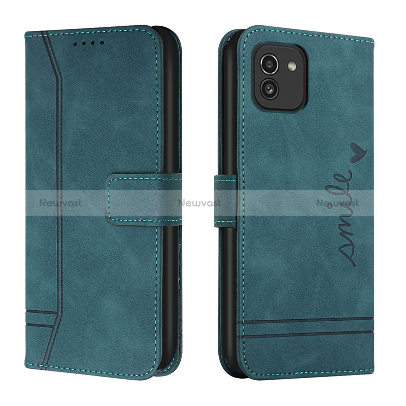 Leather Case Stands Flip Cover Holder H01X for Samsung Galaxy A03