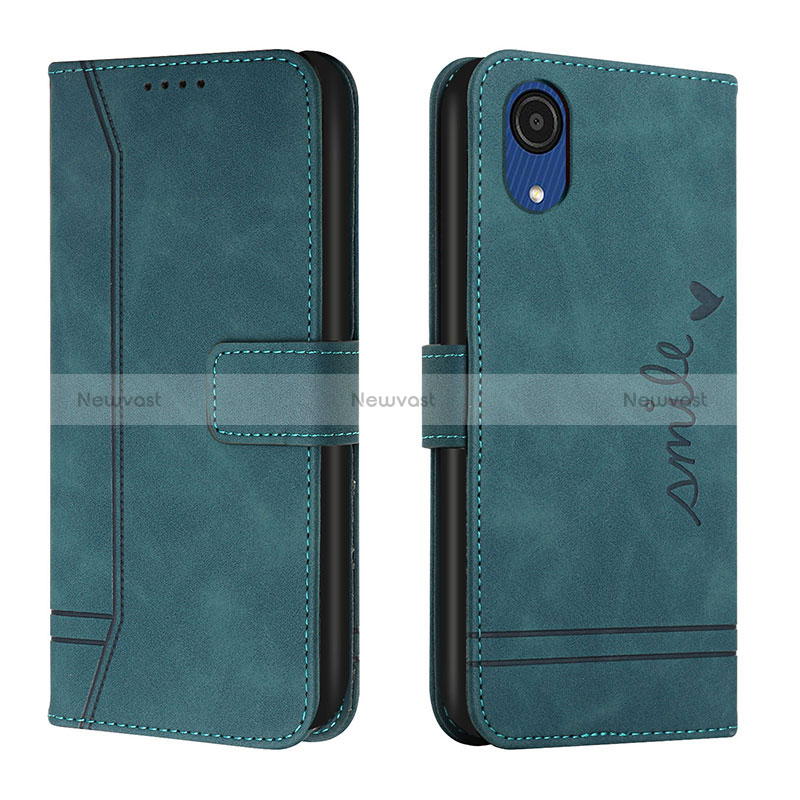 Leather Case Stands Flip Cover Holder H01X for Samsung Galaxy A03 Core