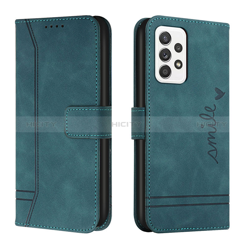 Leather Case Stands Flip Cover Holder H01X for Samsung Galaxy A53 5G Green