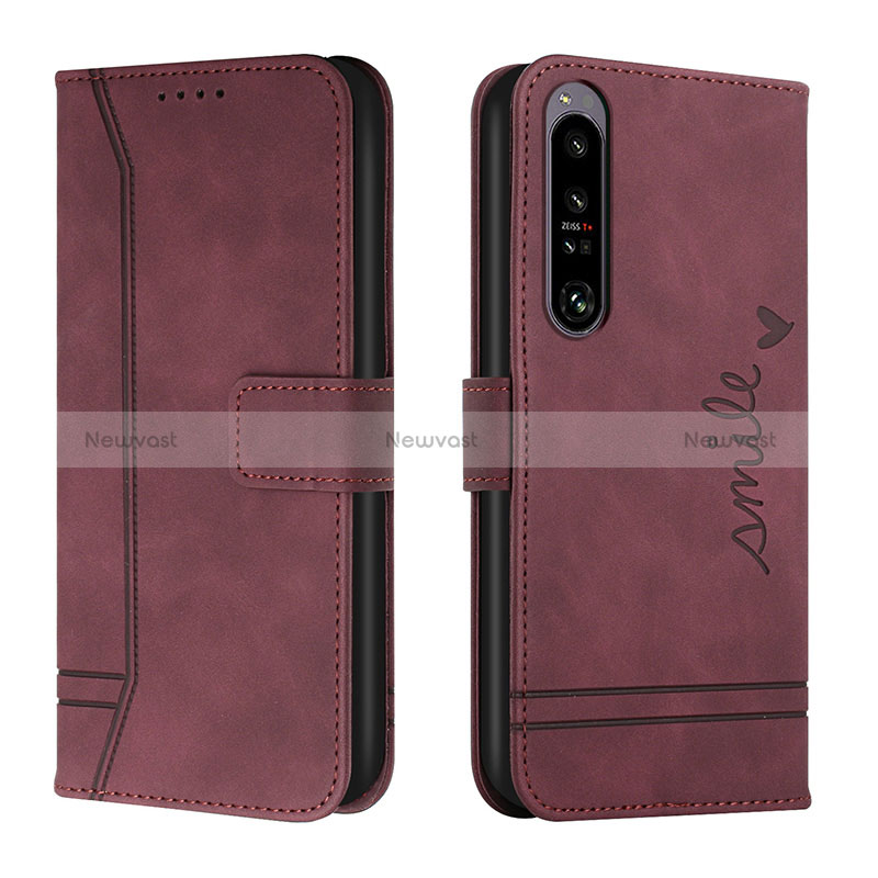 Leather Case Stands Flip Cover Holder H01X for Sony Xperia 1 IV